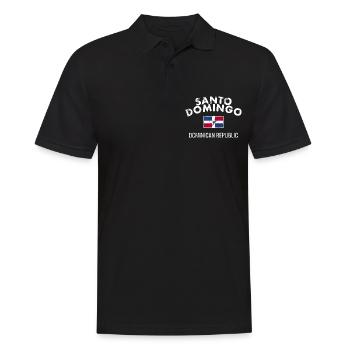 Santo Domingo Dom Rep Vintage Flagge Dominikanisch - Männer Poloshirt - Schwarz - Vorne - Kai (181cm)