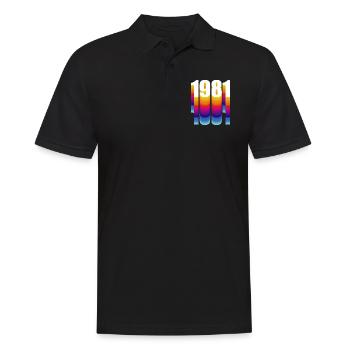 1981 - Männer Poloshirt - Schwarz - Vorne - Kai (181cm)