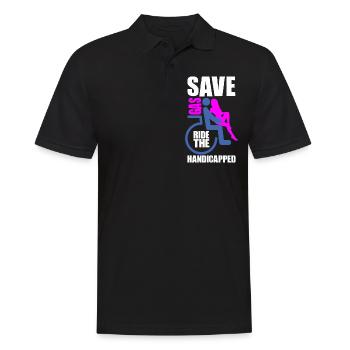 Behindert Humor Lustig - Männer Poloshirt - Schwarz - Vorne - Kai (181cm)