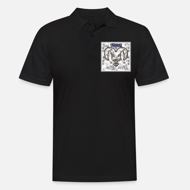Sternzeichen Widder - Abbild - 2023 - Männer Poloshirt - Schwarz
