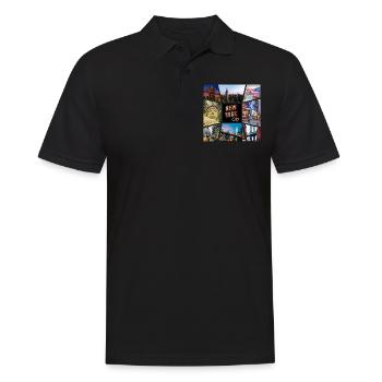 New York City USA America City Skyline Collage - Men's Polo Shirt - black - Front - Kai (181cm)