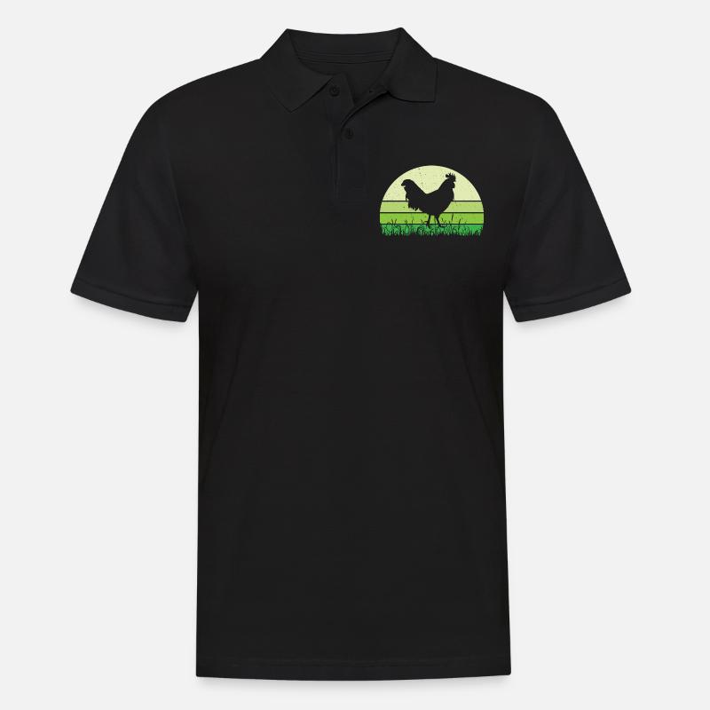 Hahn - Männer Poloshirt - Schwarz