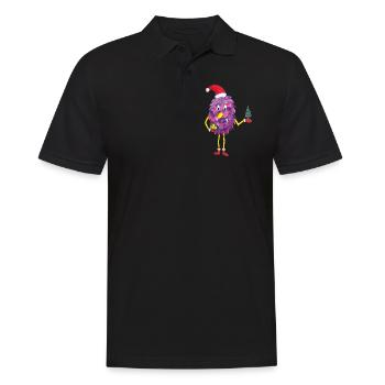 Monstre De Noël, Monstre Mignon, Noël - Polo Homme - noir - Devant - Kai (181cm)