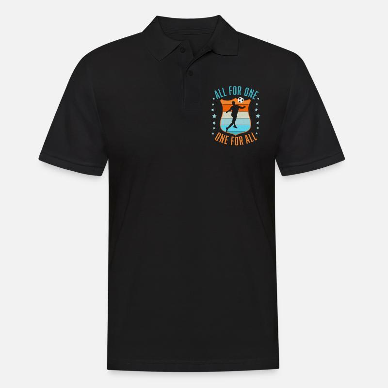 Fußball Teamgeist - Männer Poloshirt - Schwarz