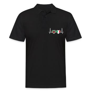 Dominica Italy Heartbeat Flag Dominicans - Men's Polo Shirt - black - Front - Kai (181cm)