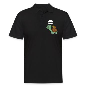 Escargot drôle sur la tortue - Polo Homme - noir - Devant - Kai (181cm)