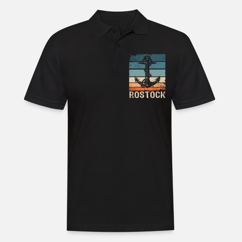 Rostock Sprüche Rostocker - Männer Poloshirt - Schwarz