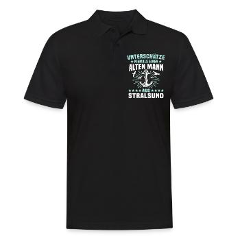 Stralsund Souvenir Ostsee - Männer Poloshirt - Schwarz - Vorne - Kai (181cm)