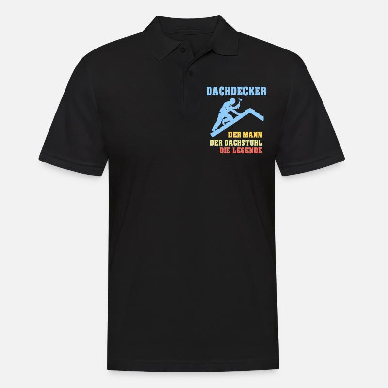 Dachdecker Sprüche Dachdecken - Männer Poloshirt - Schwarz