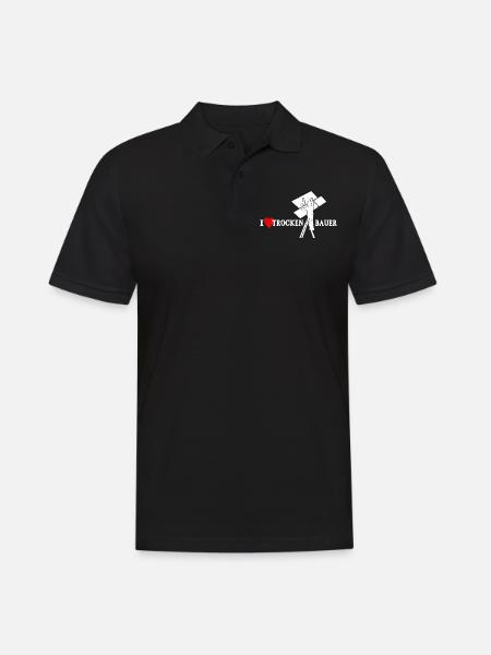 Trockenbaumonteur Sprüche Trockenbauer Geschenk - Männer Poloshirt - Schwarz