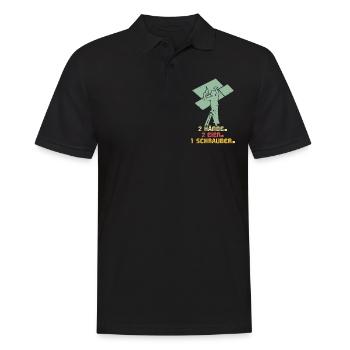 Trockenbauer Trockenbau Trockenbaumonteur - Männer Poloshirt - Schwarz - Vorne - Kai (181cm)