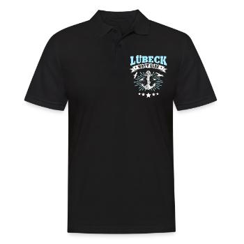 Lübeck Sprüche Hansestadt Luebeck - Männer Poloshirt - Schwarz - Vorne - Kai (181cm)