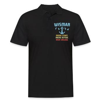Wismar Ostsee Wismarer Urlaub - Männer Poloshirt - Schwarz - Vorne - Kai (181cm)