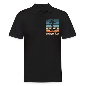 Wismar Ostsee Wismarer Urlaub - Männer Poloshirt - Schwarz - Vorne - Kai (181cm)