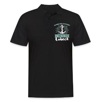 Lübeck Sprüche Hansestadt Luebeck - Männer Poloshirt - Schwarz - Vorne - Kai (181cm)