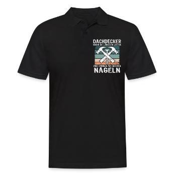 Dachdecker Dachspengler Dachklempner - Männer Poloshirt - Schwarz - Vorne - Kai (181cm)
