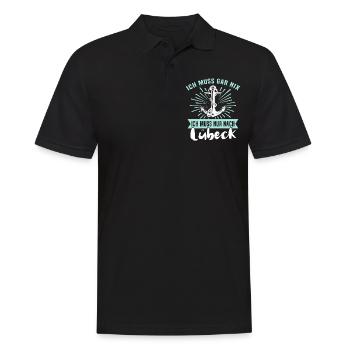 Lübeck Ostsee Lübecker Sprüche - Männer Poloshirt - Schwarz - Vorne - Kai (181cm)