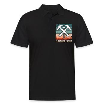 Dachdecker Dachspengler Dachklempner - Männer Poloshirt - Schwarz - Vorne - Kai (181cm)