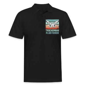 Trockenbauer Trockenbaumonteur Trockenbau - Männer Poloshirt - Schwarz - Vorne - Kai (181cm)