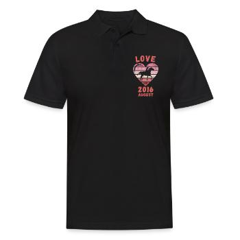 Love Pferde Reiten Geburtstag August 2016 - Männer Poloshirt - Schwarz - Vorne - Kai (181cm)