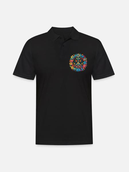 Flower Power Hippie Geburstag - Januar 1982 - Männer Poloshirt - Schwarz