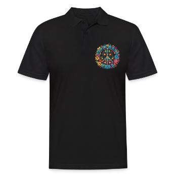 Flower Power Hippie Birthday - September 1998 - Men's Polo Shirt - black - Front - Kai (181cm)