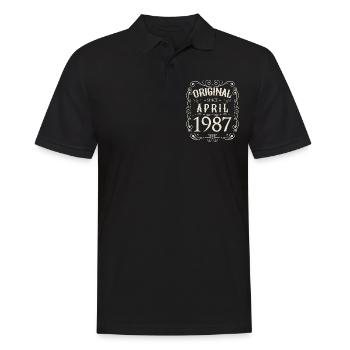 Vintage - Original since April 1987 Geburtstag - Männer Poloshirt - Schwarz - Vorne - Kai (181cm)
