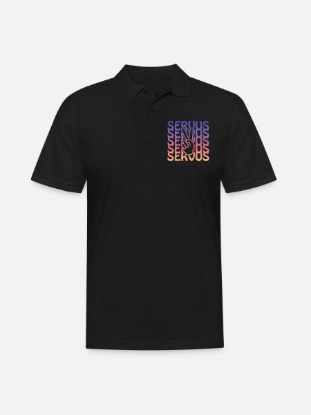 servus peace - Männer Poloshirt - Schwarz