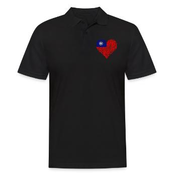 Taiwan Heart - Männer Poloshirt - Schwarz - Vorne - Kai (181cm)