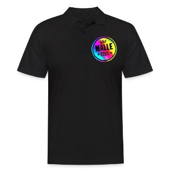 Malle 2024 Bunt Kreis - Männer Poloshirt - Schwarz - Vorne - Kai (181cm)