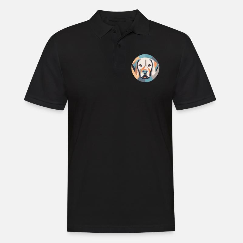 Geometrischer Labrador - Männer Poloshirt - Schwarz