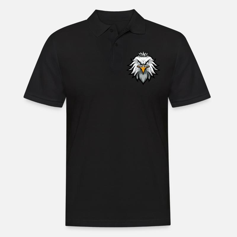 Adler Krone - Männer Poloshirt - Schwarz