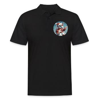 Unicorn Christmas Rocker Guitar - Men's Polo Shirt - black - Front - Kai (181cm)