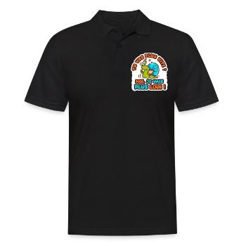je vais plus loin humour sticker camping car - Polo Homme - noir - Devant - Kai (181cm)