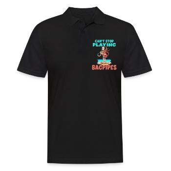 Dudelsack Can't Stop Playing Bagpipes - Männer Poloshirt - Schwarz - Vorne - Kai (181cm)