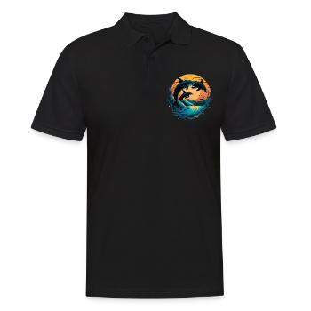 Delfin für einen Biologe Delphinliebhaber - Männer Poloshirt - Schwarz - Vorne - Kai (181cm)