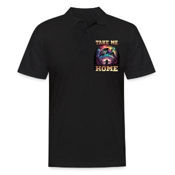 Astronaut Take Me Home für einen Kinder und - Männer Poloshirt - Schwarz - Vorne - Kai (181cm)