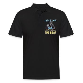 Give Me The Beat DJ Musik Techno Kopfhörer Pop - Männer Poloshirt - Schwarz - Vorne - Kai (181cm)