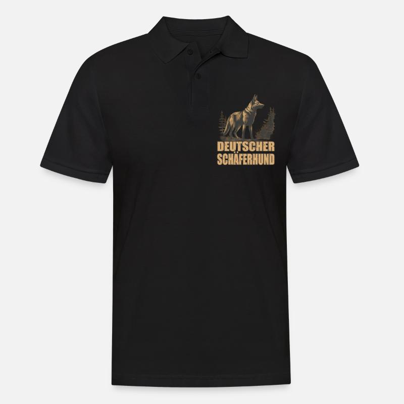 Deutscher Schäferhund Hund Hunderasse - Männer Poloshirt - Schwarz