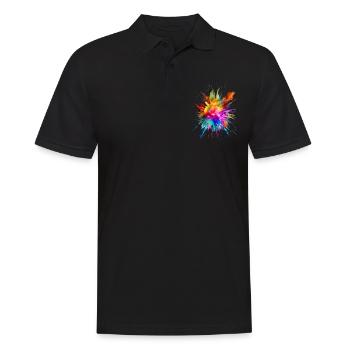 Color Splash für Männer und Frauen - Männer Poloshirt - Schwarz - Vorne - Kai (181cm)