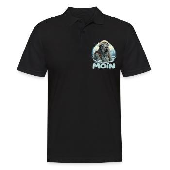 Moin Walross Matrose - Männer Poloshirt - Schwarz - Vorne - Kai (181cm)