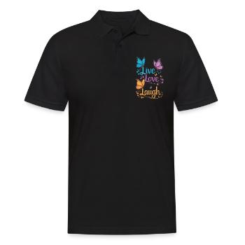 Inspirierender Live Love Laugh Schmetterling - Männer Poloshirt - Schwarz - Vorne - Kai (181cm)