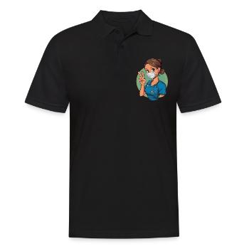 Lustige Krankenschwester mit Humor - Männer Poloshirt - Schwarz - Vorne - Kai (181cm)