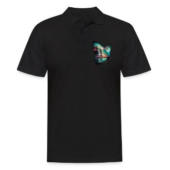 Schmetterling Wasserfall Naturszene - Männer Poloshirt - Schwarz - Vorne - Kai (181cm)