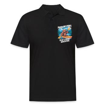Paddling Paws Bear's Kayak Adventure - Männer Poloshirt - Schwarz - Vorne - Kai (181cm)