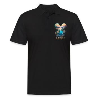 Comer See Ikonische italienische Schönheit Reise - Männer Poloshirt - Schwarz - Vorne - Kai (181cm)