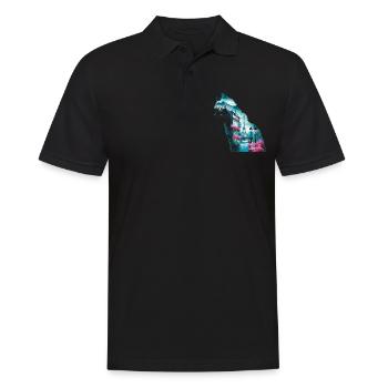 Silhouette Paysage Chat Paris - Polo Homme - noir - Devant - Kai (181cm)