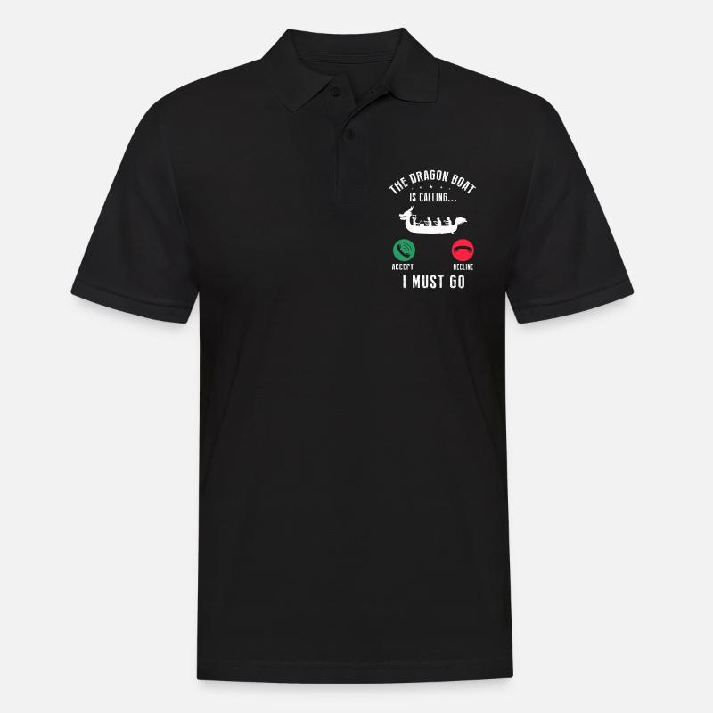 Drachenboot Crew und Drachenbootfahren - Männer Poloshirt - Schwarz