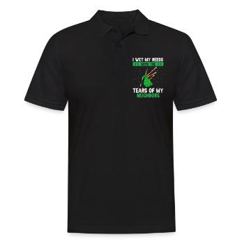 Scotsman Zitat für Dudelsackmusiker und Dudelsack - Männer Poloshirt - Schwarz - Vorne - Kai (181cm)