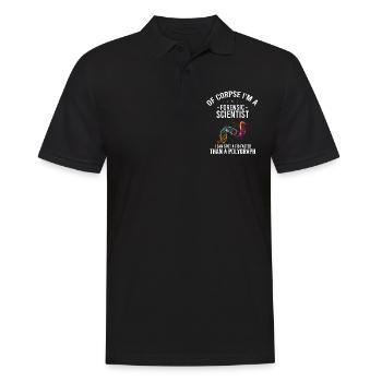 Gerichtsmediziner und Forensischer Analyst - Männer Poloshirt - Schwarz - Vorne - Kai (181cm)
